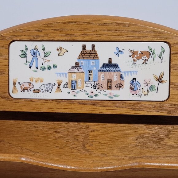 Heartland Farmhouse Wood Mail Sorter Holder Wall Mount 4 Key Rack 12" x 12'' - Picture 2 of 5